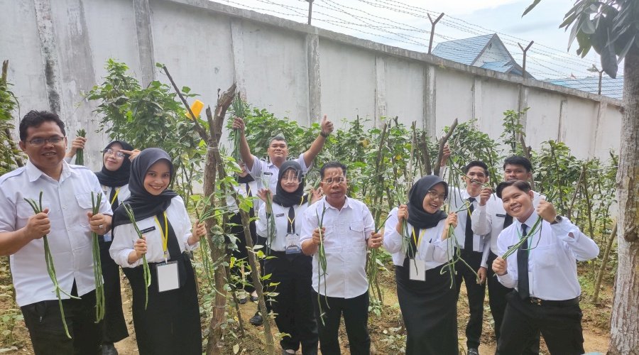 Panen 30 Kg Kacang Panjang, Komitmen Lapas Kotabaru Dukung Ketahanan Pangan