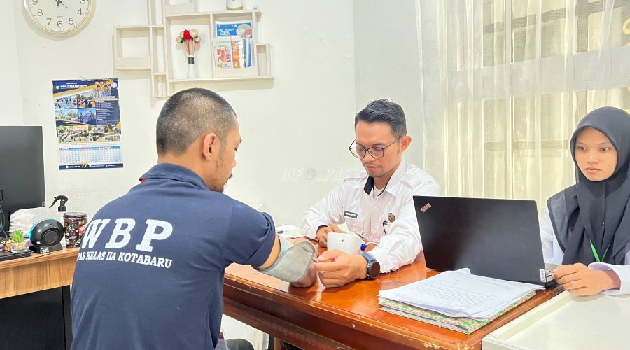 Deteksi Dini, Lapas Kotabaru Cek Kesehatan Awal Warga Binaan Baru 
