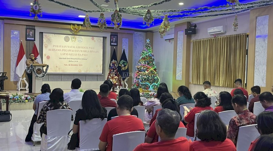 Petugas dan Warga Binaan Lapas Palu Jalani Ibadah Natal Bersama GBI Rock Palu 