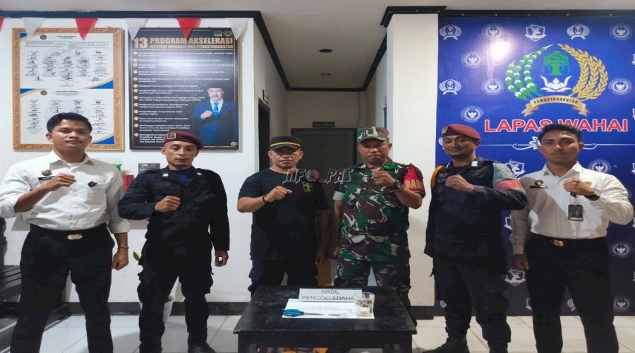 Komitmen ‎Pengamanan Nataru, Lapas Wahai dan Apkam Tingkatkan Sinergi Gelar Razia