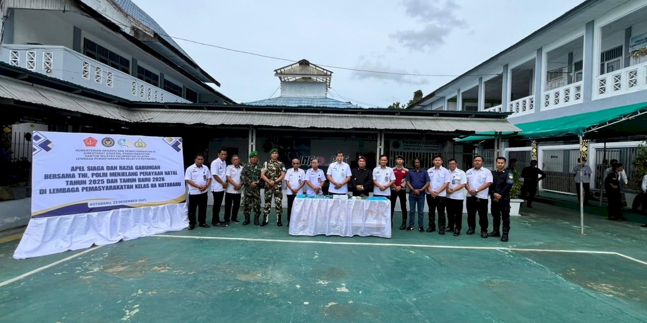 Perkuat Kesiapsiagaan Jelang Nataru, Lapas Kotabaru Gelar Apel Siaga bersama TNI–Polri