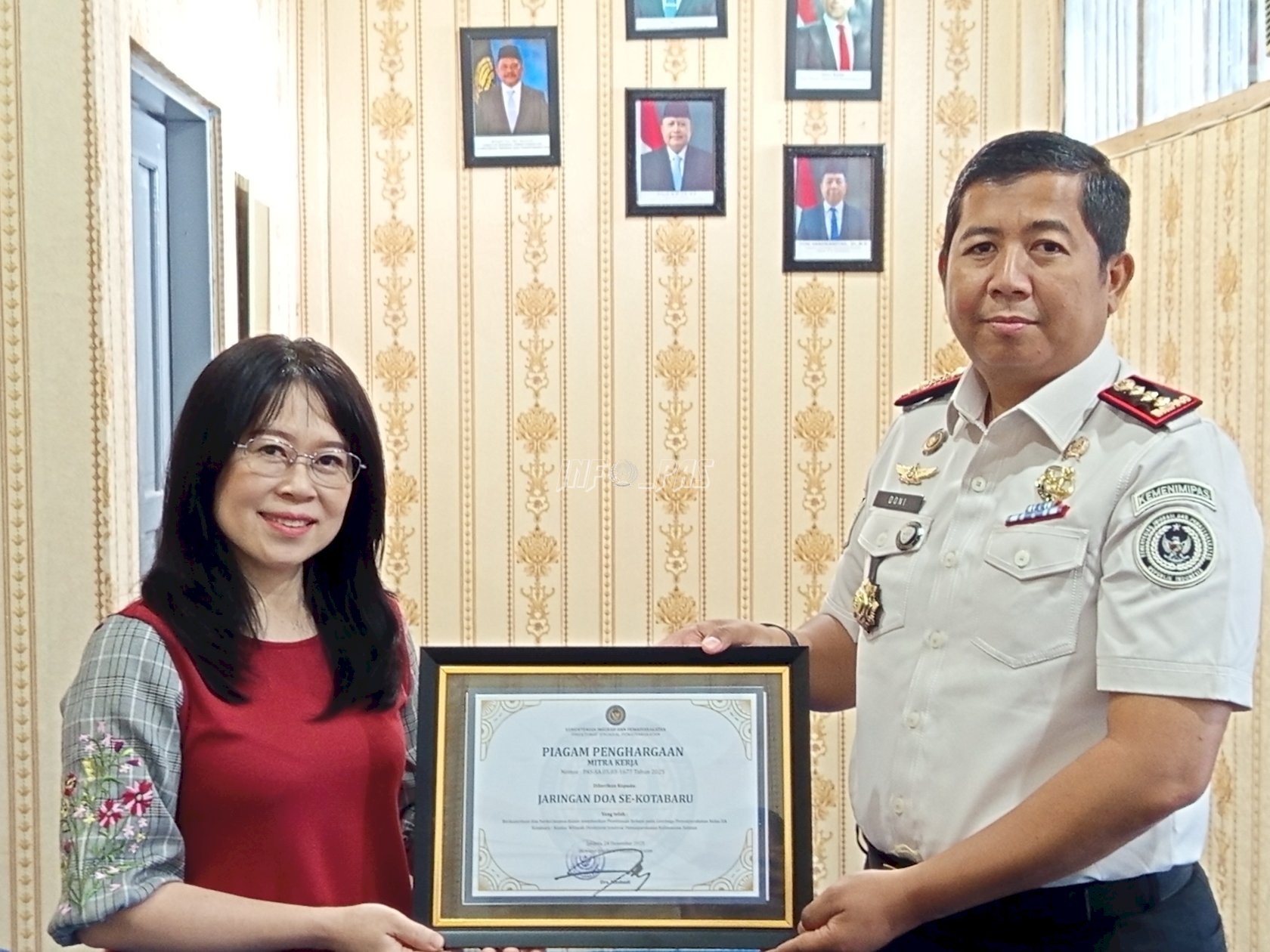 Perkuat Sinergi Pembinaan Rohani, Lapas Kotabaru Beri Penghargaan kepada JDSE