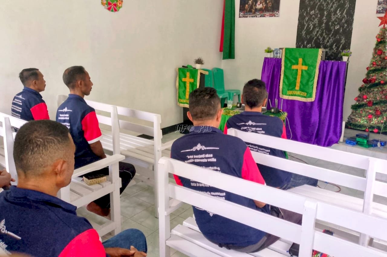Rayakan Natal bersama YPWBP Cahaya Kasih, Warga Binaan Lapas Wahai Ikuti Ibadah Daring