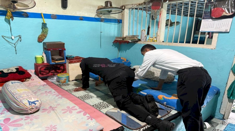 Ciptakan Kondisi Kondusif, Lapas Tual Razia Mendadak Hunian Warga Binaan