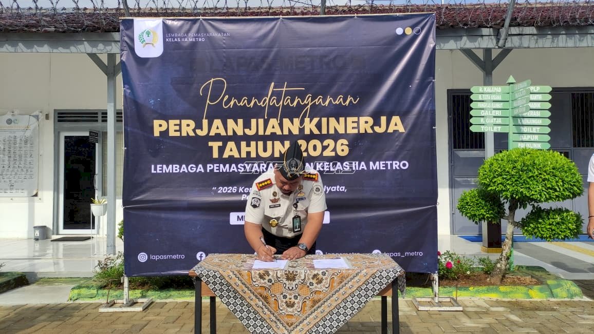Lapas Metro Teken Perjanjian Kinerja 2026, Satukan Komitmen Jajaran