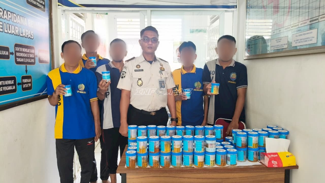 Langkah Preventif Awal Tahun, Lapas Muara Bungo Tes Urine Petugas dan Warga Binaan