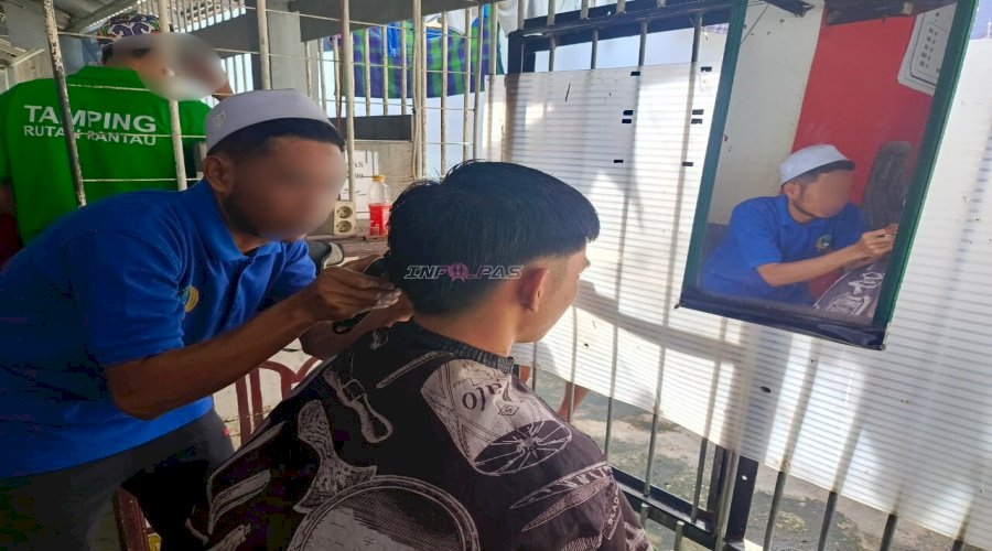 Rutan Rantau Bekali Warga Binaan melalui UMKM Jasa Pangkas Rambut 