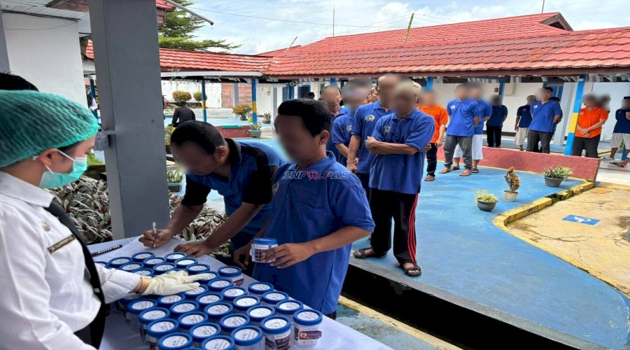 Gandeng Polres dan BNNK, Rutan Marabahan Gelar Tes Urine Petugas dan Warga Binaan