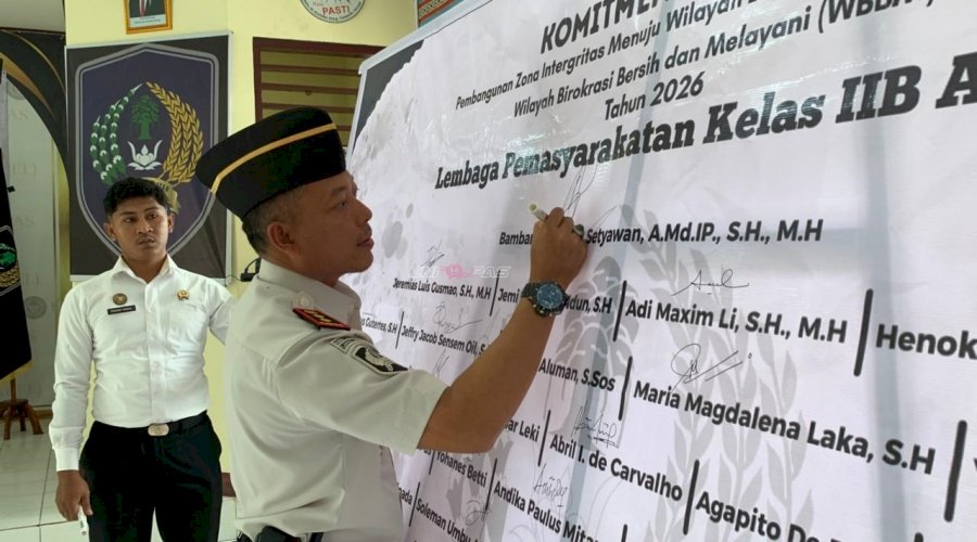 Awali Tahun 2026, Lapas Atambua Teken Perjanjian Kinerja dan Komitmen Zona Integritas