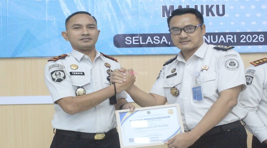 Lapas Wahai Raih Penghargaan UPT Terbaik I Kehumasan Tingkat Kanwil Ditjenpas Maluku