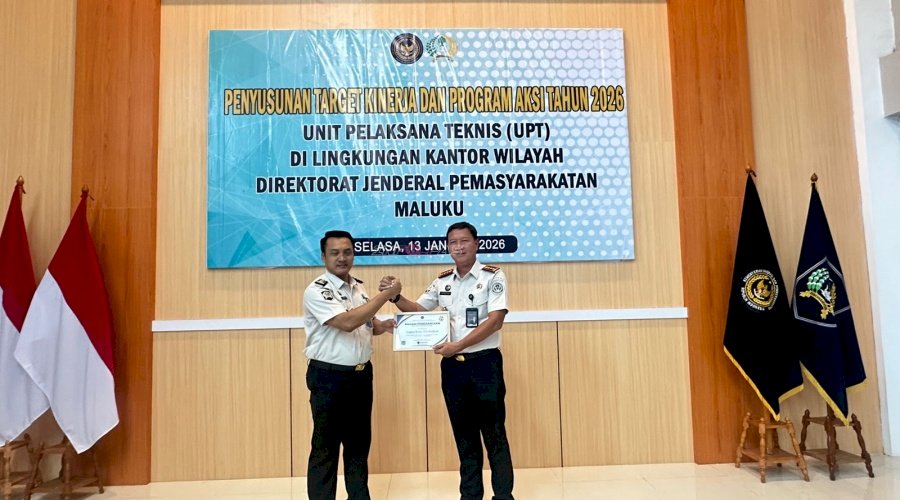  Lapas Ambon Raih Penghargaan Terbaik I Capaian Kinerja Pelaksanaan Anggaran Pemasyarakatan Maluku