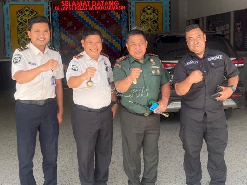 Perkuat Sinergi Pengamanan, Lapas Banjarmasin Terima Kunjungan Komandan Denpal XXII/2