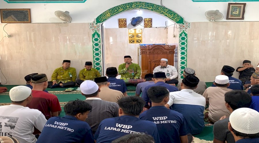 Perkuat Pembinaan Kepribadian, Lapas Metro Gelar Tausiah bersama Kemenag Kota Metro