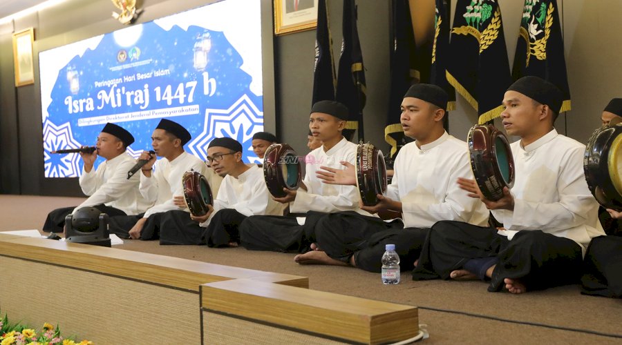 Tim Hadrah Warga Binaan Lapas Cibinong Tampil Memukau pada Peringatan Isra Mikraj di Ditjenpas