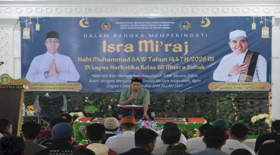 Peringati Isra Mikraj, Lapas Narkotika Muara Sabak Gelar Tausiah 