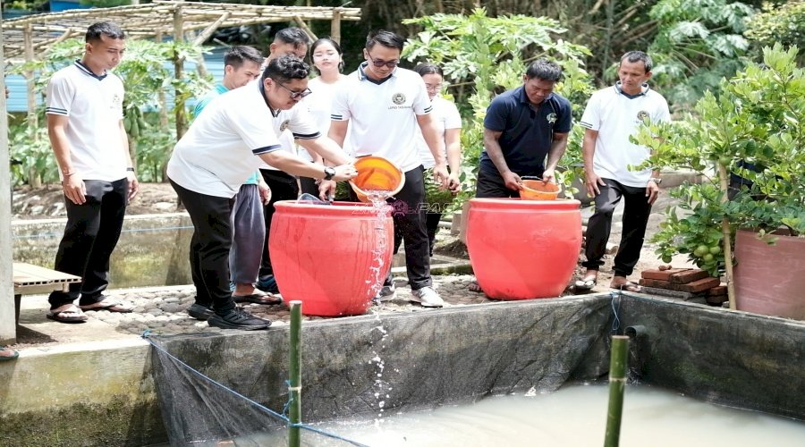 Dukung Kemandirian Pangan, Lapas Tabanan Tebar 2.000 Ekor Benih Lele