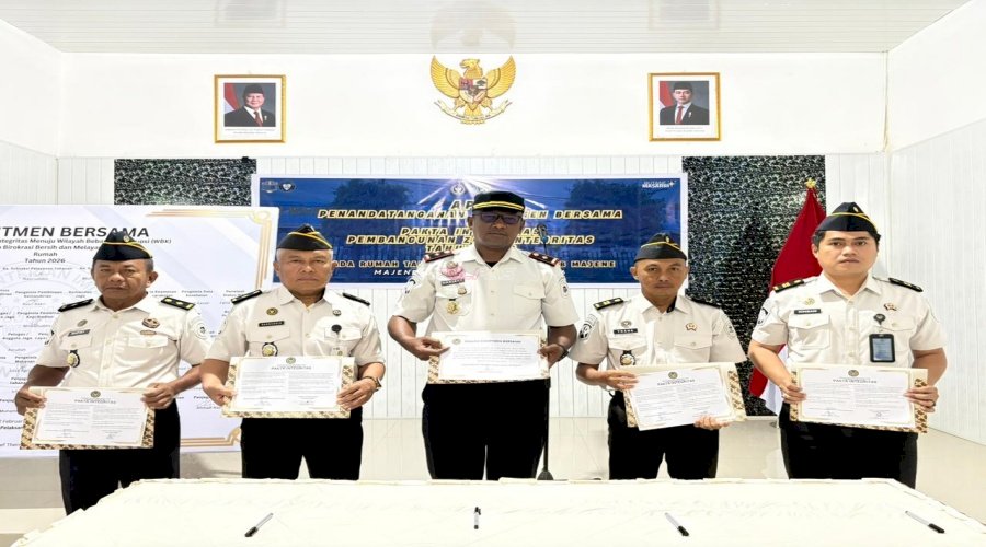 Rutan Majene Teken Pakta Integritas dan Komitmen Bersama Pembangunan ZI Tahun 2026