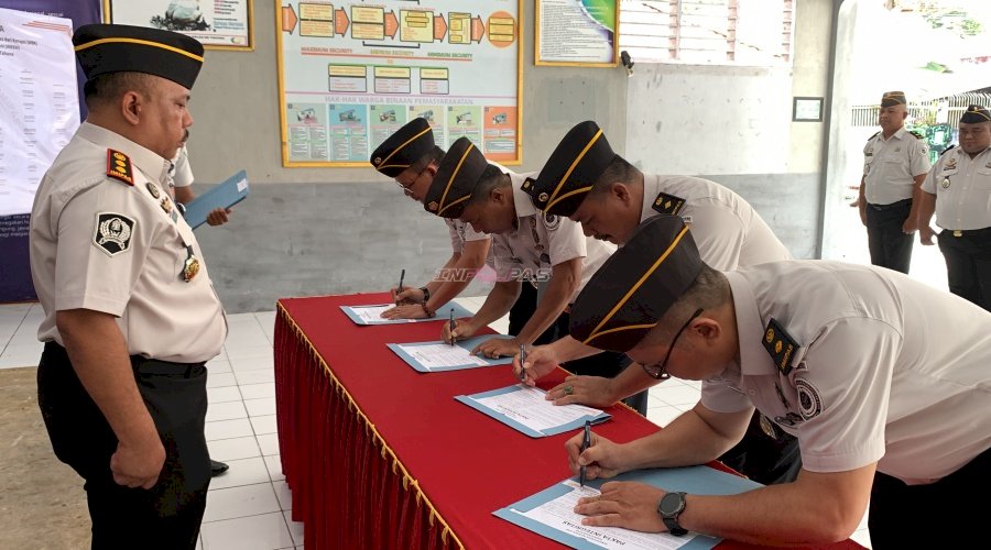 Komitmen Bangun Zona Integritas, Lapas Tahuna Teken Komitmen Bersama