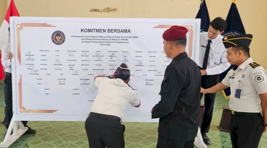 Teken Komitmen ZI, Kalapas Pangkalpinang Tegaskan Layanan Publik Zero Rupiah