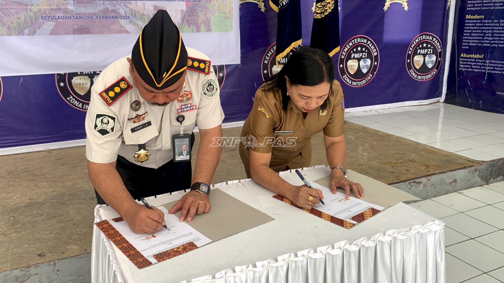 Lapas Tahuna Teken PKS dengan SMKN 3 Tahuna, Perkuat Pembinaan Warga Binaan