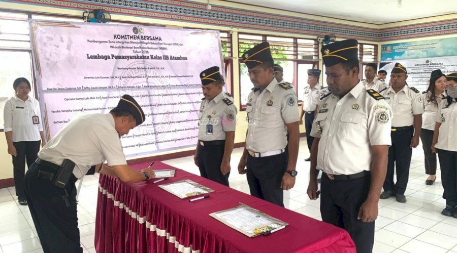 Penandatanganan Pakta Integritas dan Kenaikan Pangkat Tegaskan Tanggung Jawab Moral Jajaran Lapas Atambua
