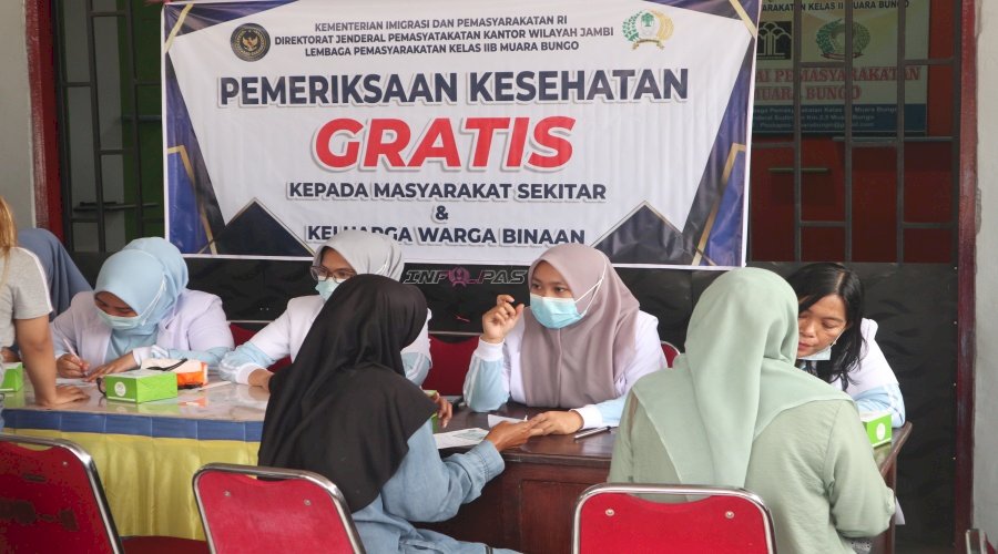 Lapas Muara Bungo Laksanakan Cek Kesehatan Gratis bagi Masyarakat dan Keluarga Warga Binaan