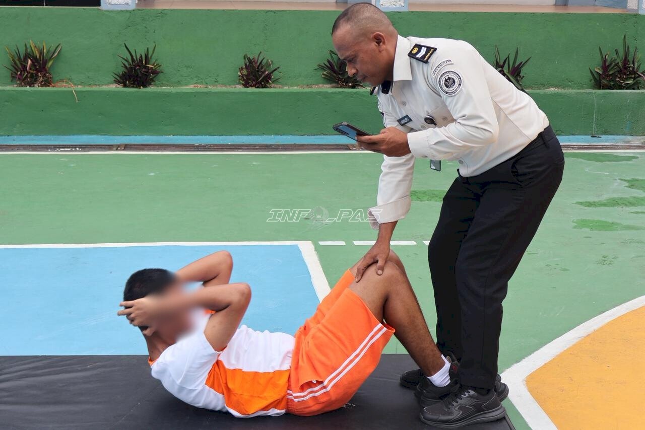 Penuhi Hak Pendidikan, LPKA Ambon Dampingi Anak Binaan Ujian Praktik PJOK