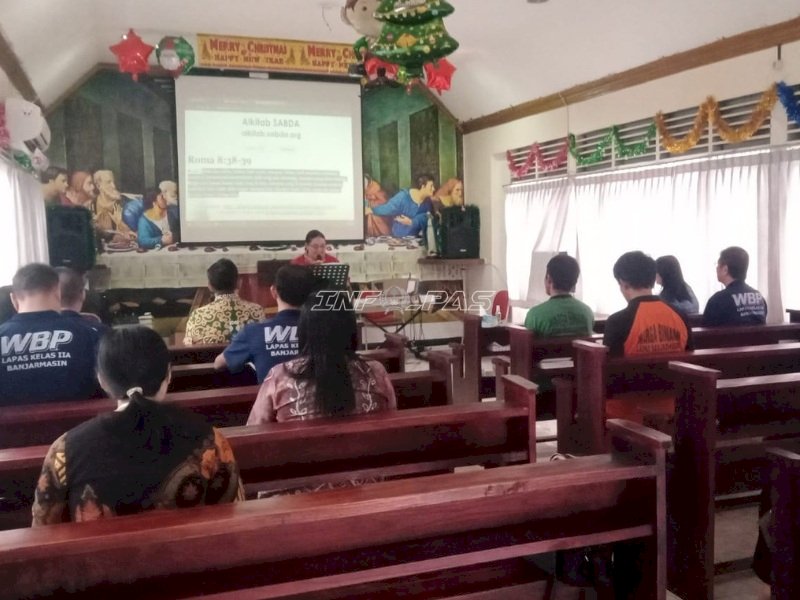Ibadah Perjanjian Baru, Warga Binaan Kristiani Lapas Banjarmasin Perdalam Makna Kasih Tuhan