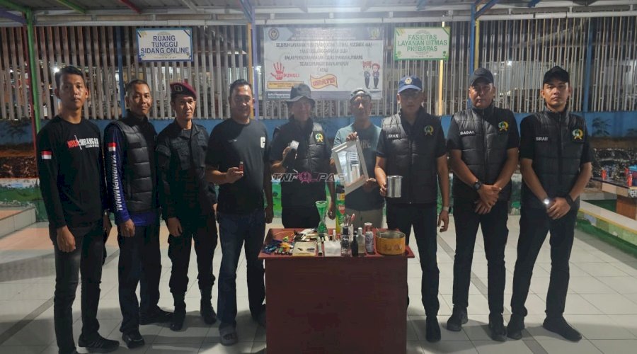  Sidak Malam, Kamar Hunian Tahanan Lapas Pangkalpinang Bersih Gangguan Kamtib