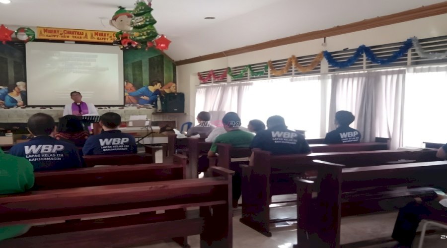 Warga Binaan Lapas Banjarmasin Jalani Ibadah bersama Gereja Protestan Indonesia Barat