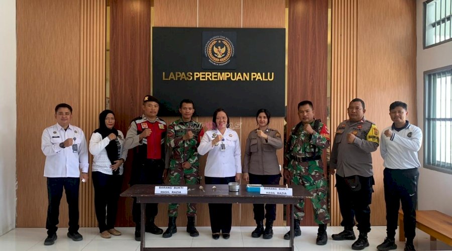 Pastikan Bersih dan Kondusif, Lapas Perempuan Palu Lakukan Razia Gabungan bersama TNI–Polri