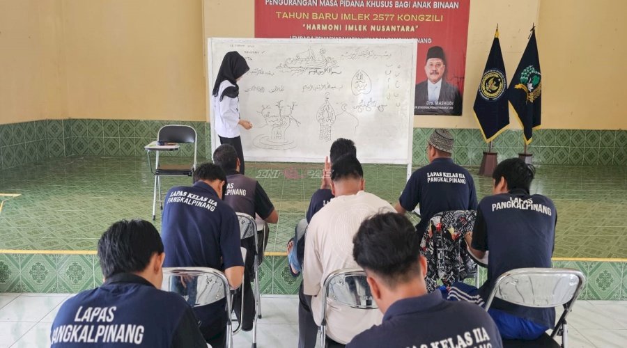  Ramadan Bermakna, Warga Binaan Lapas Pangkalpinang Belajar Kaligrafi di PKBM