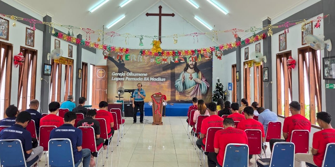 Lapas Pemuda Madiun Gelar Pembinaan Rohani bersama Persekutuan Umat Kristiani Injil Sepenuhnya Kota Madiun