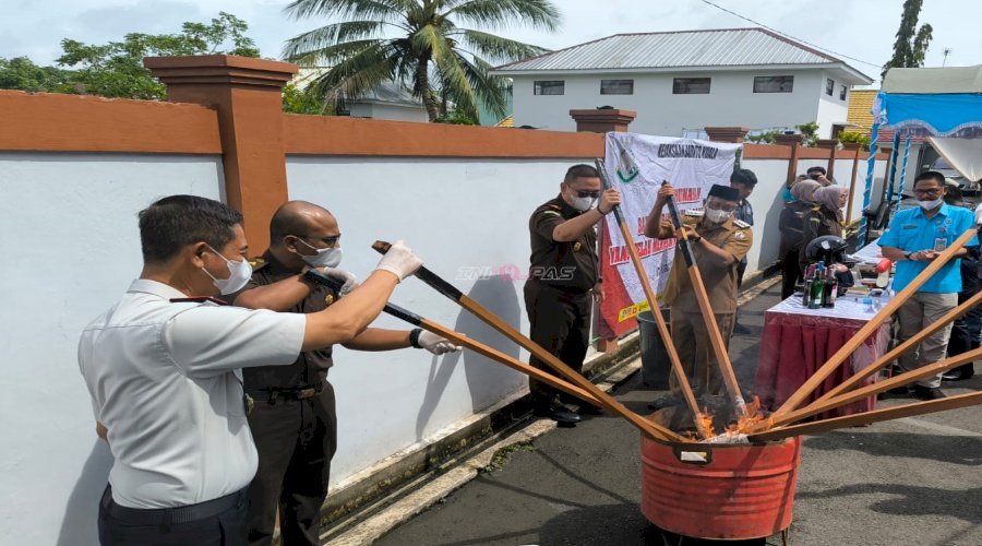 Karutan Marabahan Dukung Pemusnahan Barang Rampasan di Kejari Barito Kuala