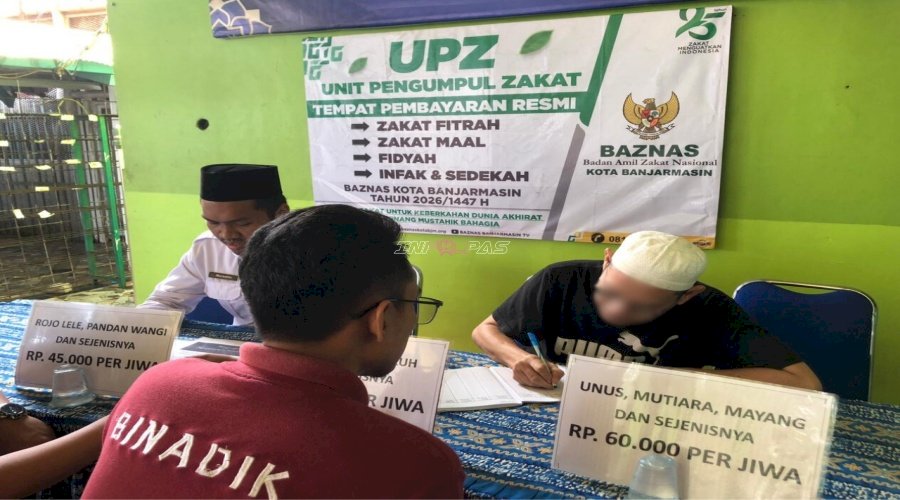Lapas Banjarmasin Fasilitasi Pengumpulan Zakat Fitrah Warga Binaan di Masjid Baabut Taqwa