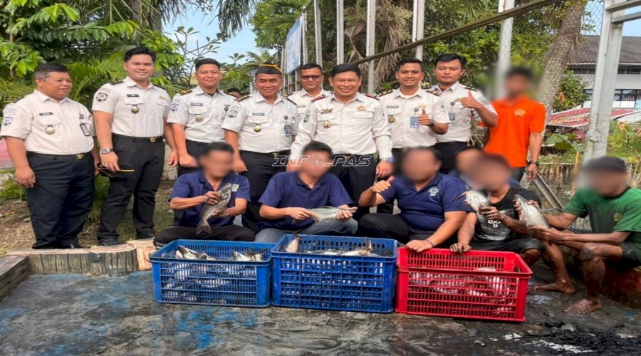 Panen 150 Kg Patin di Lapas Banjarmasin, Langsung Diserap Vendor
