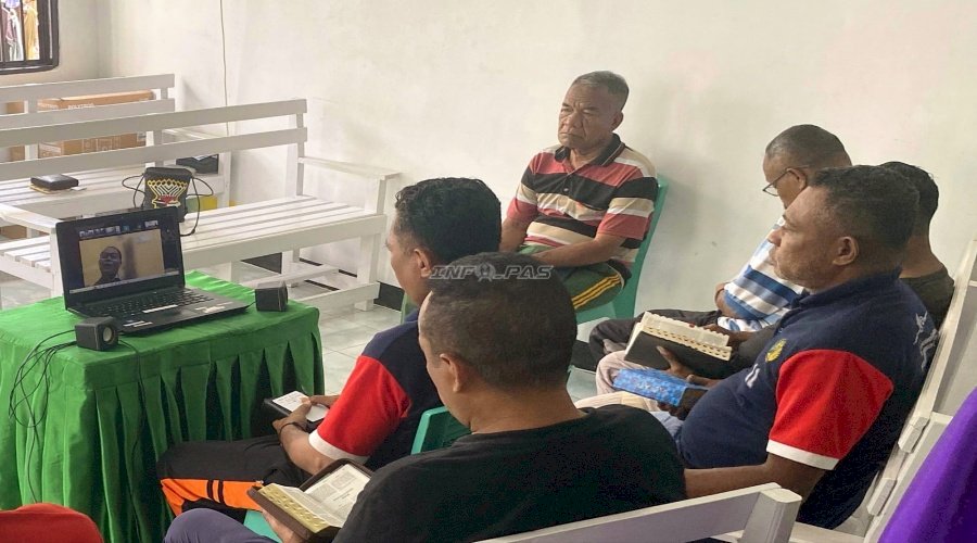 Komitmen Pembinaan Kepribadian, Lapas Wahai Gelar Ibadah Virtual bagi Warga Binaan Kristiani