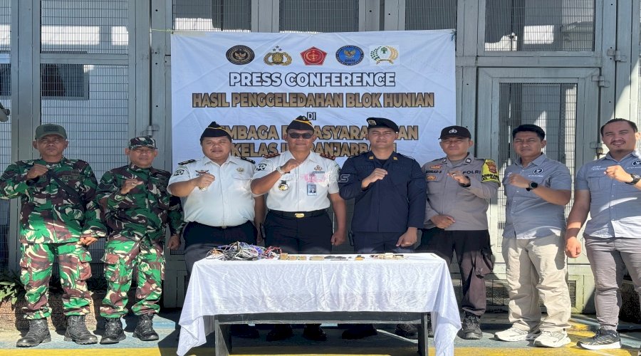 Peringati HBP Ke-62, Lapas Banjarbaru Gelar Razia dan Tes Urine bersama APH