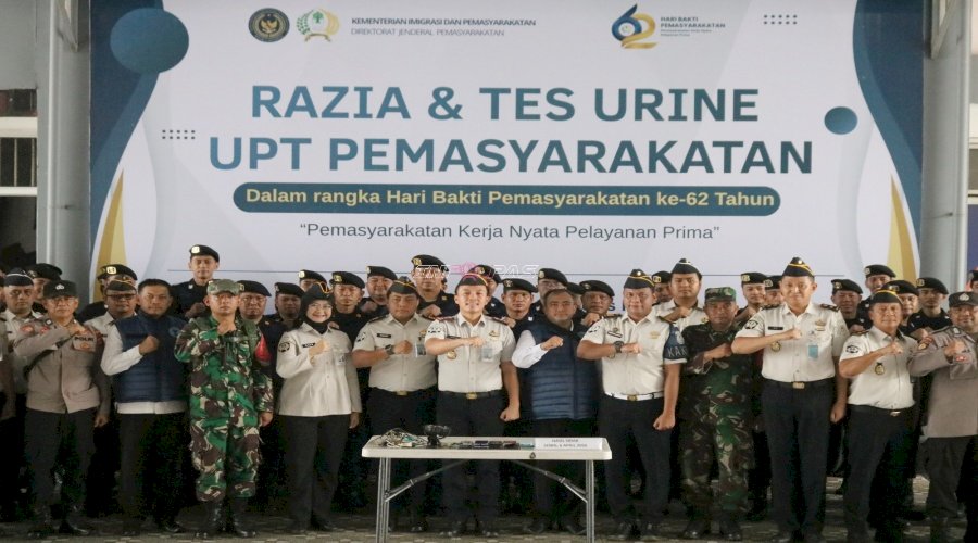 Lapas Cibinong Gelar Sidak Kamar Hunian Warga Binaan bersama TNI, Polri, dan BNNK Bogor
