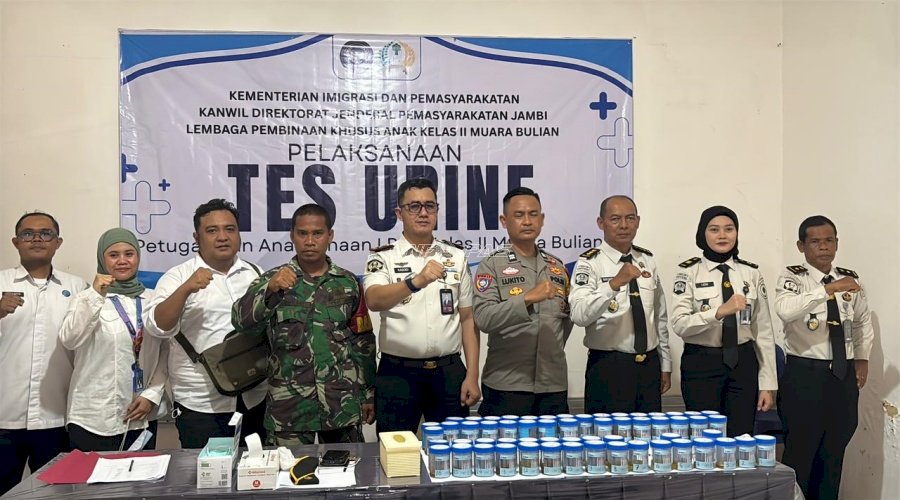 Cegah Peredaran Narkoba, LPKA Muara Bulian bersama APH Gelar Tes Urine dan Penggeledahan