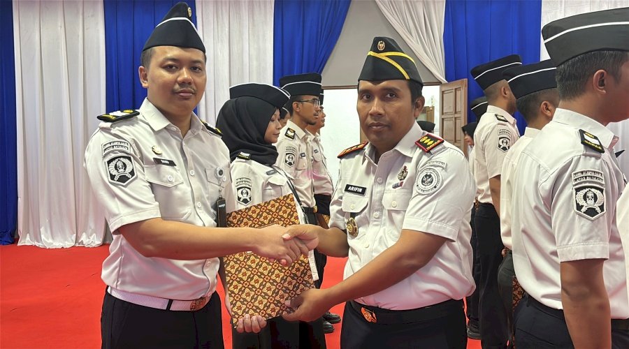 Lapas Batulicin Gelar Penyematan Kenaikan Pangkat Sembilan Petugas