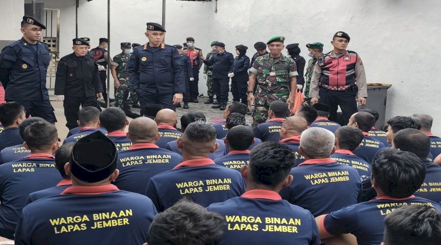 Sambut HBP Ke-62, Lapas Jember Gelar Razia dan Tes Urine bersama TNI – Polri