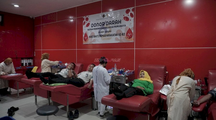 Aksi Kemanusiaan Peringati HBP Ke-62, Rutan Perempuan Surabaya Gelar Kegiatan Donor Darah
