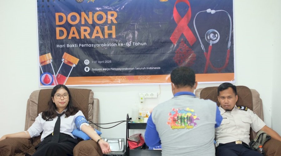 Sinergi dengan PMI Kab. Tapin, Rutan Rantau Gelar Donor Darah Peringati HBP Ke-62