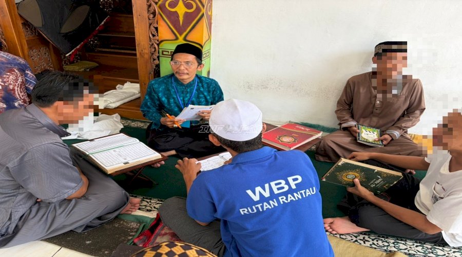 Rutan Rantau Gandeng Kemenag Kab. Tapin, Warga Binaan Antusias Belajar Baca Tulis Al-Qur’an