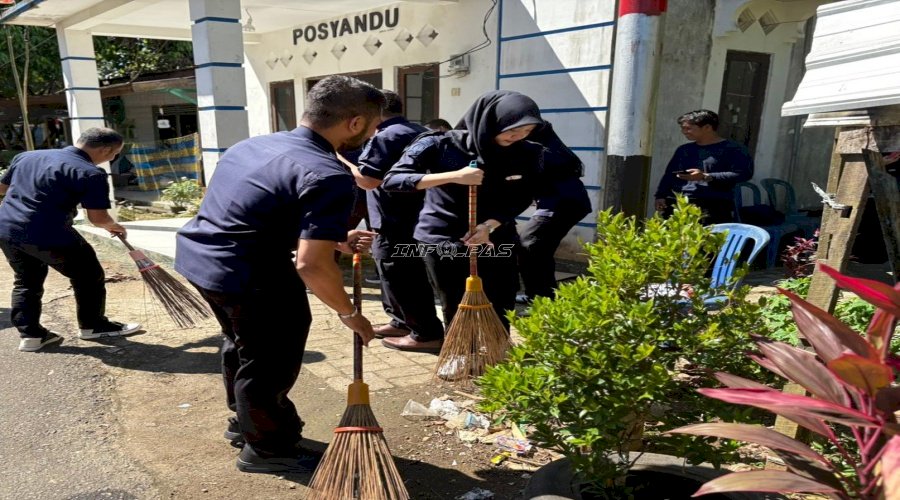 Baksos HBP Ke-62, Lapas Narkotika Karang Intan Bersihkan Posyandu Desa Lihung