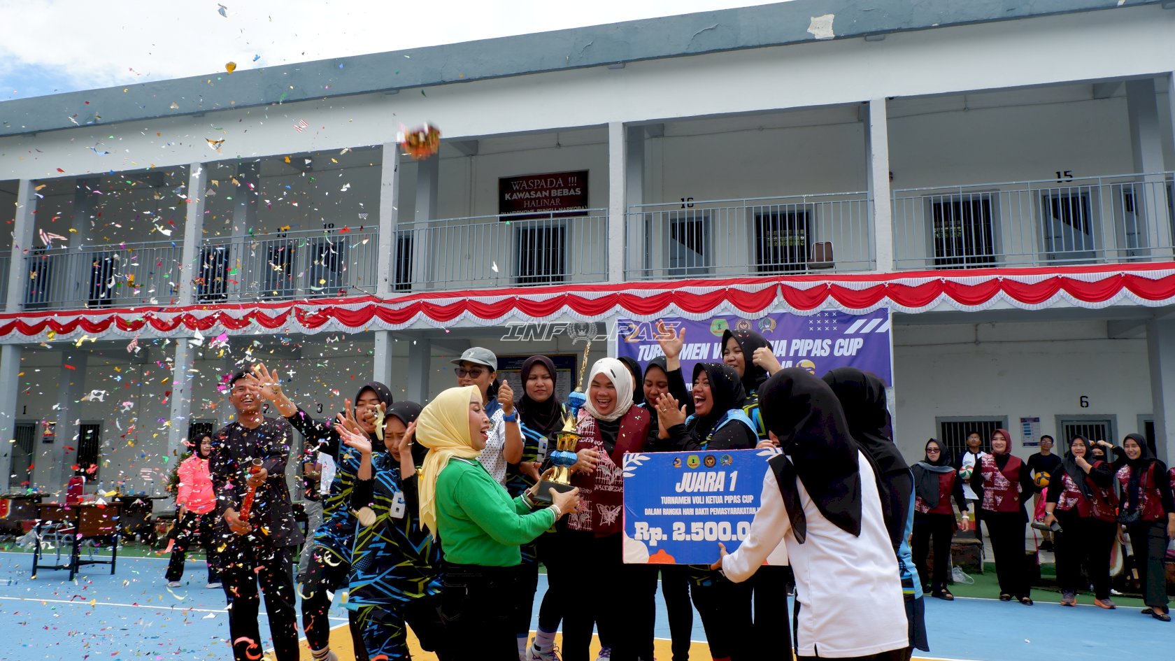 Tak Terkalahkan, Tim Voli Lapas Perempuan Palembang Bungkam Rutan Palembang di Final
