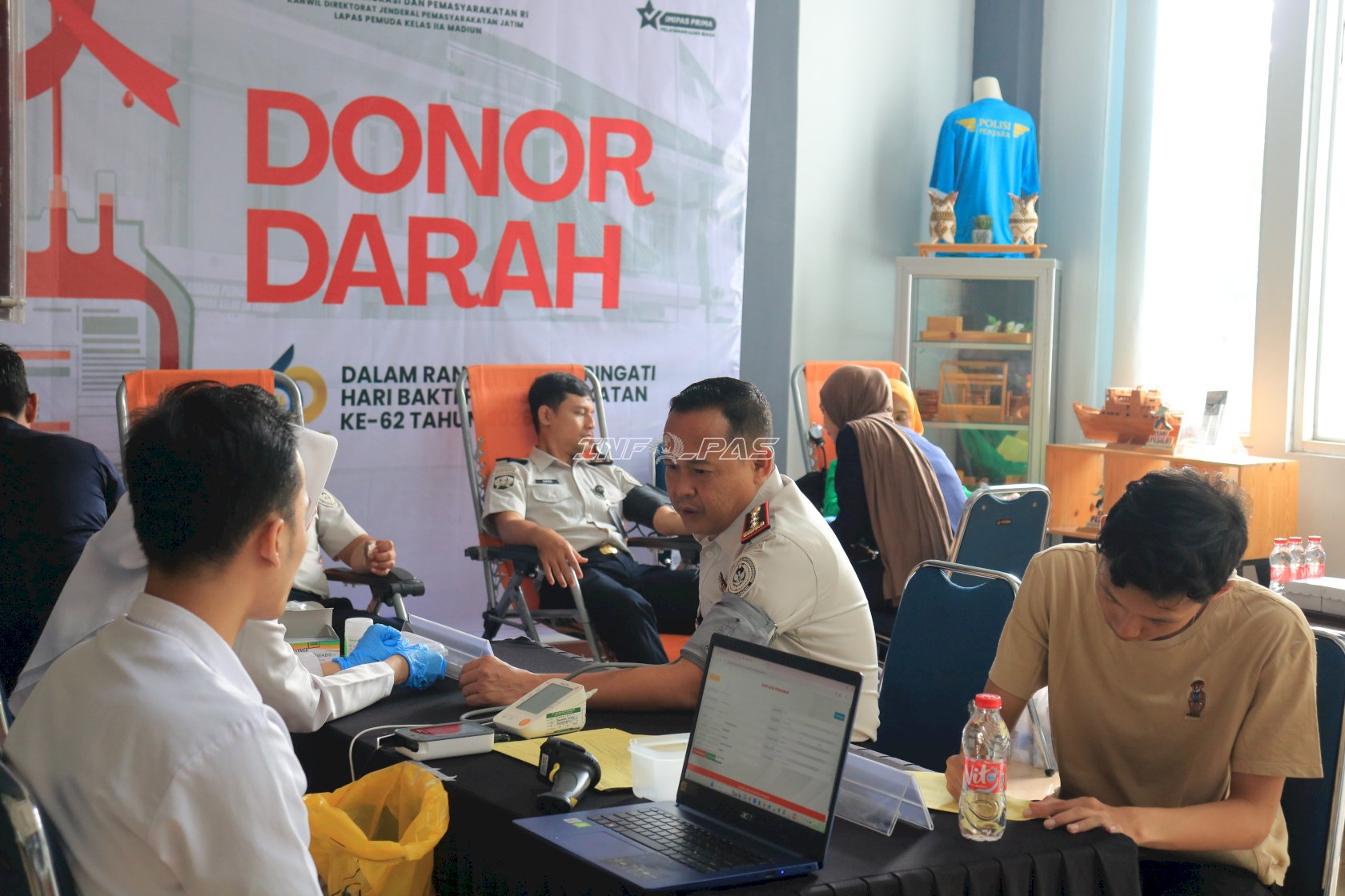 Donor Darah HBP Ke-62, Lapas Pemuda Madiun Libatkan Pengunjung