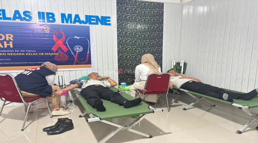Momentum HBP Ke-62, Rutan Majene Gelar Aksi Sosial melalui Donor Darah