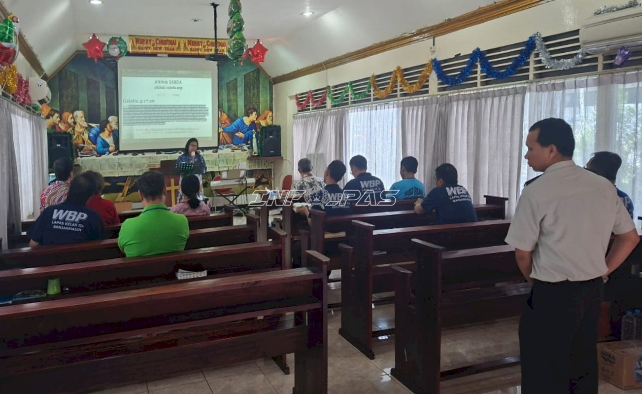 Warga Binaan Kristiani Lapas Banjarmasin Ikuti Ibadah GPIB Maranatha